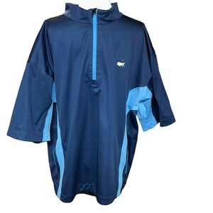 MASTERS TECH Mens Size XL Performance quarter Zip Golf Pullover Windshirt blue